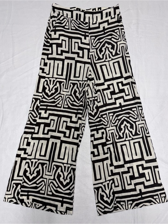 Rachel Zoe Pants - Rachel Zoe Black & White Geometric Wide-Leg Pants Sz S